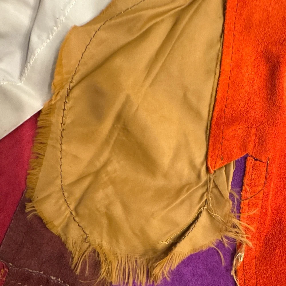 Vintage 1960s Gassy Jack patchwork suede jacket. Gastown mercantile rainbow mod - Picture 7 of 9